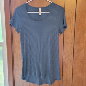 Sz XS - LuLaRoe - Blue/Grey Ribbed T-Shirt